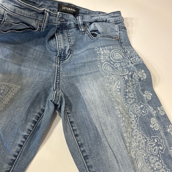 Liverpool Denim - Liverpool Bandana Print Jeans | Paisley Patchwork Denim | Size 6
